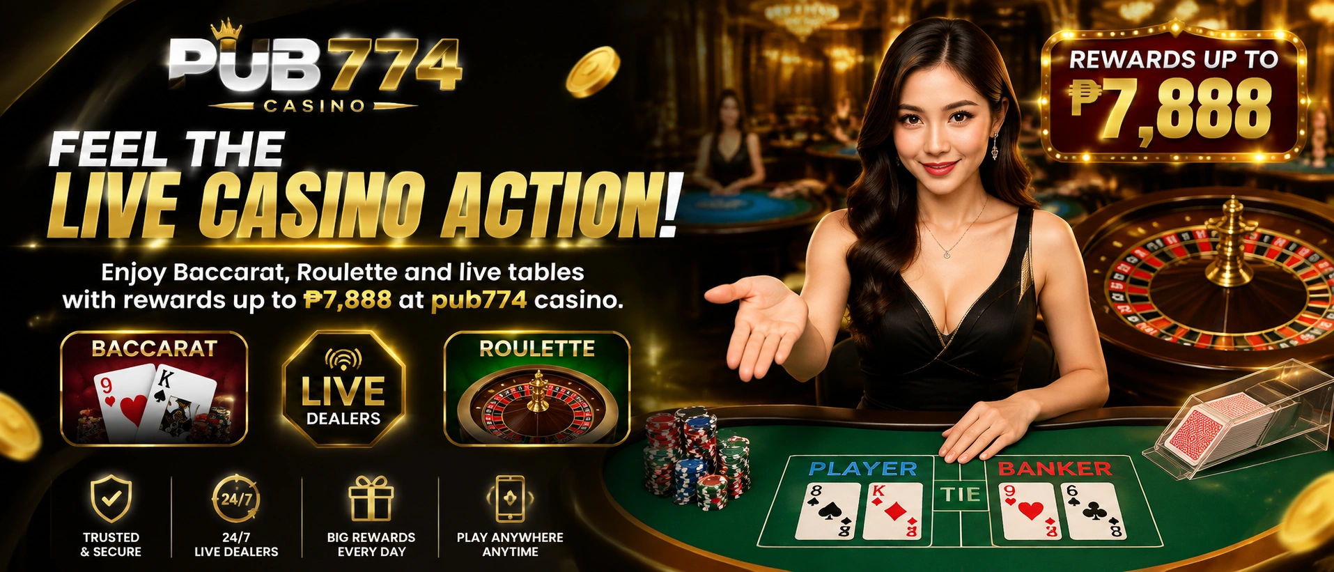 Live casino lobby visual